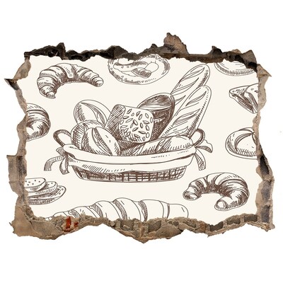 3d lyuk fal dekoráció Kosár kenyérrel