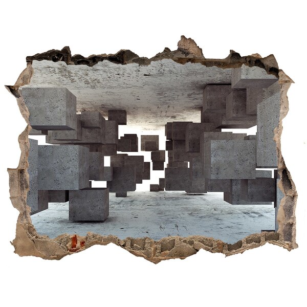 3d lyuk fal dekoráció Átlátszó tér szürreális stílusban