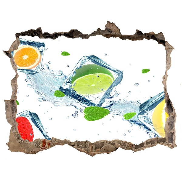 3d lyuk fal dekoráció Egy frissítő koktél nyári környezetben