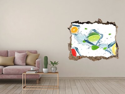 3d lyuk fal dekoráció Egy frissítő koktél nyári környezetben