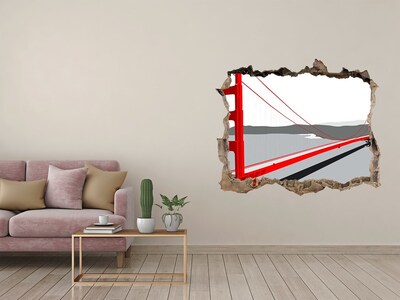 3d lyuk fal dekoráció Golden Gate híd Kaliforniában