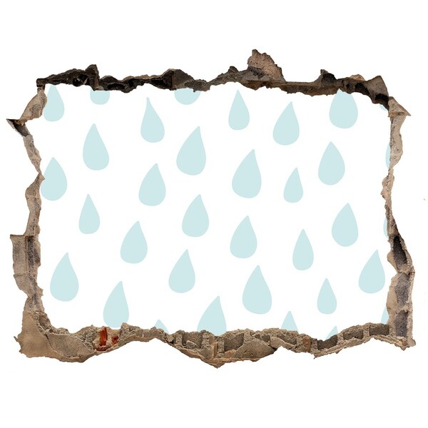 3d lyuk fal dekoráció Esőcseppek a fal mögött