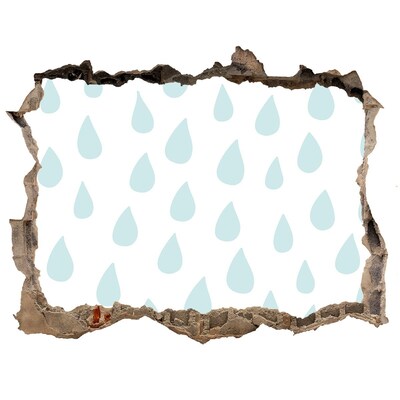 3d lyuk fal dekoráció Esőcseppek a fal mögött