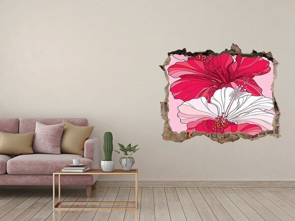 3d lyuk fal dekoráció Színes tulipán