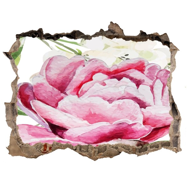 3d lyuk fal dekoráció Lyuk a falban virágos tájkép