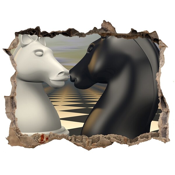 3d lyuk fal dekoráció Sakk összecsapás