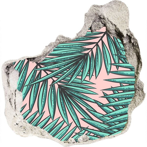 3d fali matrica lyuk a falban Trópusi növényzet egy lyukban a falban