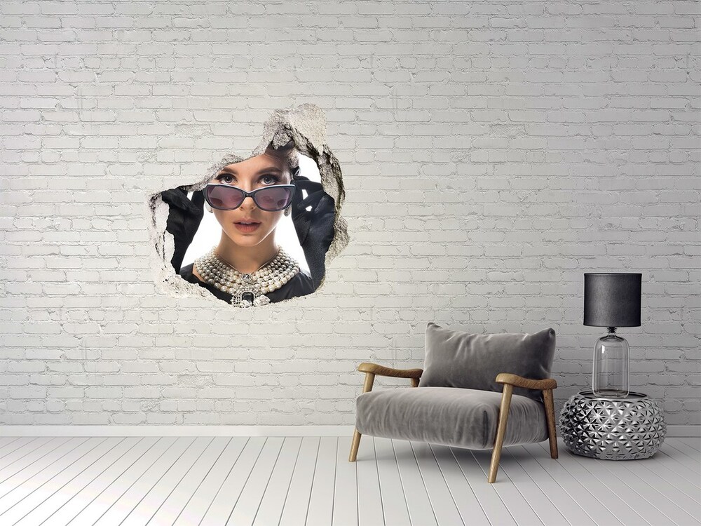 3d fali matrica lyuk a falban Nő szemüveg