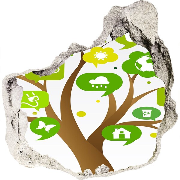 3d fali matrica lyuk a falban A természet zöld világa