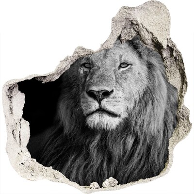 3d fali matrica lyuk a falban Oroszlán egy lyukban a falban