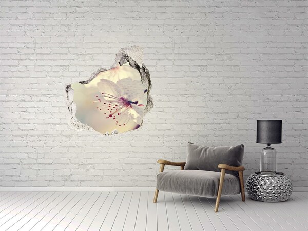 3d fali matrica lyuk a falban Virágos álom a fal mögött