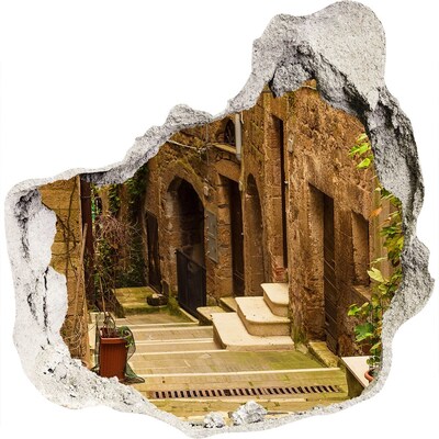 3d fali matrica lyuk a falban Egy bájos utca a városban