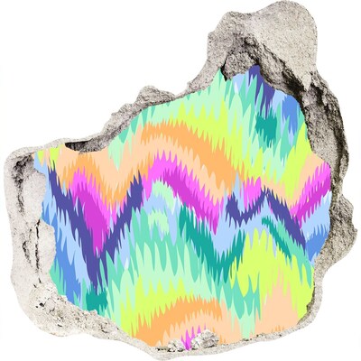 3d fali matrica lyuk a falban Színes hullám a falon