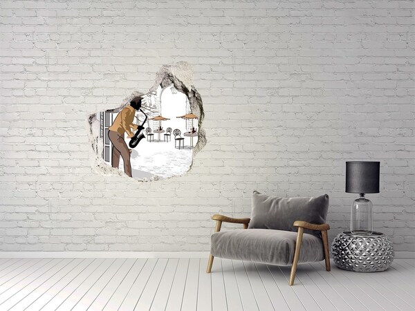 3d fali matrica lyuk a falban Zenei kávézó Párizsban