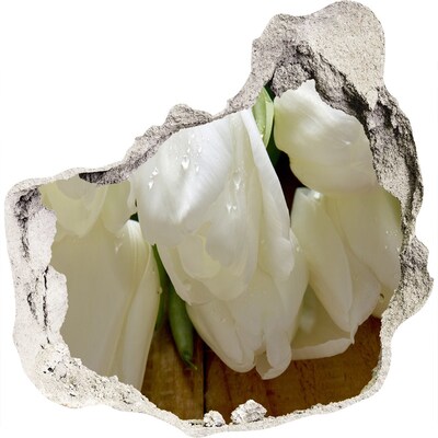 3d fali matrica lyuk a falban Fehér tulipán