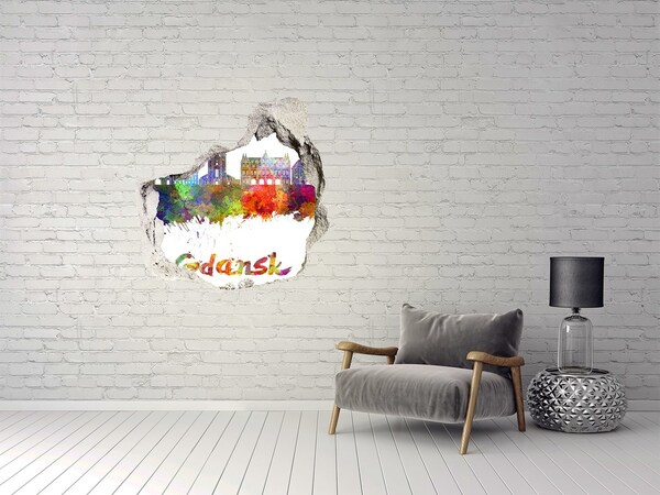 3d fali matrica lyuk a falban Gdańsk a szivárvány színeiben