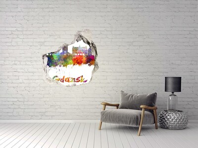 3d fali matrica lyuk a falban Gdańsk a szivárvány színeiben