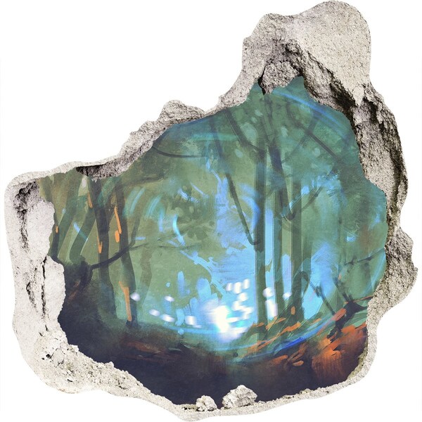 3d fali matrica lyuk a falban Titokzatos erdő a holdfényben