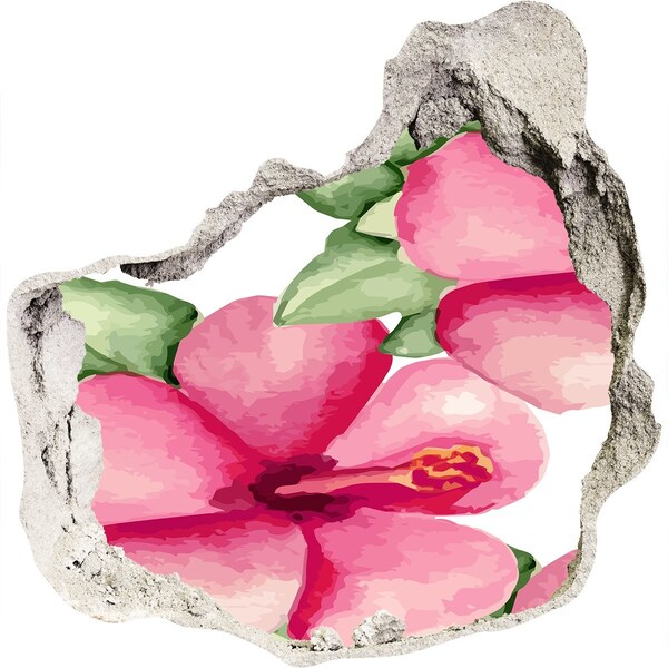 3d fali matrica lyuk a falban Virágparadicsom a fal mögött