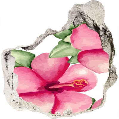 3d fali matrica lyuk a falban Virágparadicsom a fal mögött