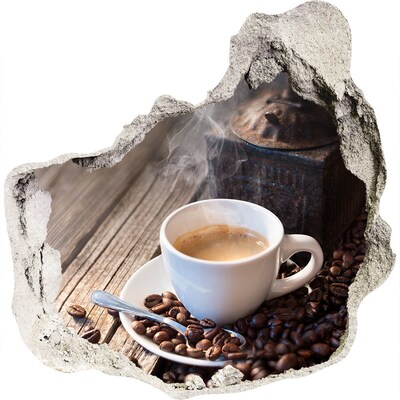 3d fali matrica lyuk a falban Kávé egy hangulatos kávézóban