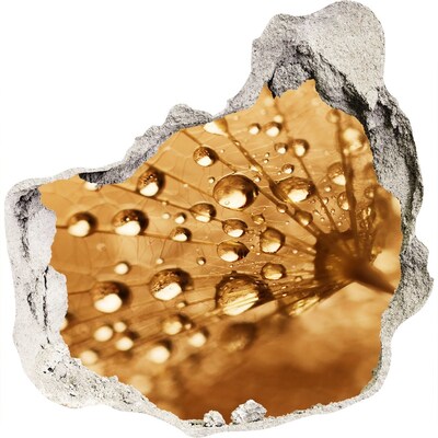 3d fali matrica lyuk a falban Cseppek egy levélen