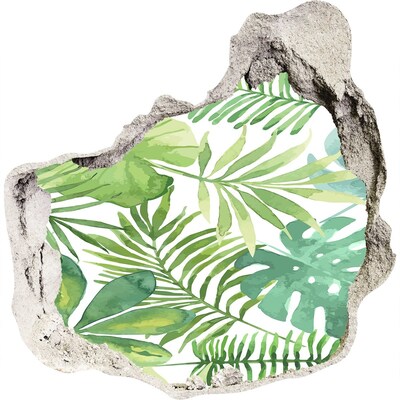 3d fali matrica lyuk a falban Trópusi paradicsom a levelek között