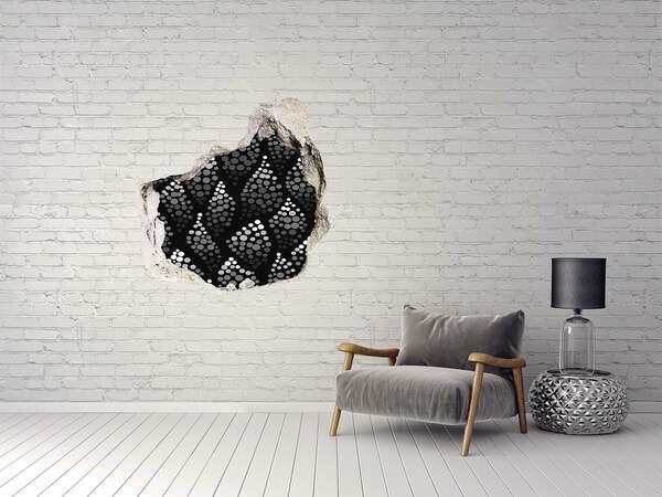 3d fali matrica lyuk a falban Fekete-fehér pontok
