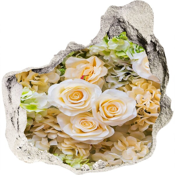 3d fali matrica lyuk a falban Virágparadicsom a fal mögött