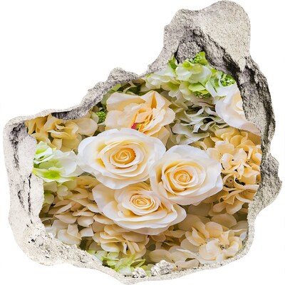 3d fali matrica lyuk a falban Virágparadicsom a fal mögött