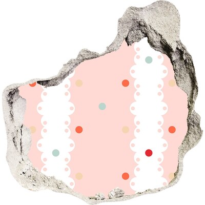 3d fali matrica lyuk a falban Rózsaszín fal pöttyökkel