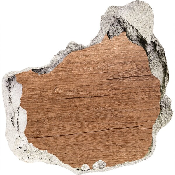 3d fali matrica lyuk a falban Egy sérült fal egy fa deszkával