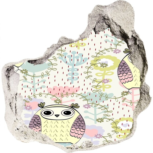 3d fali matrica lyuk a falban Lyuk a falban bagollyal és virágokkal