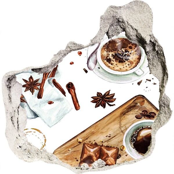 3d fali matrica lyuk a falban Kávé sarok fűszerekkel