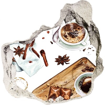 3d fali matrica lyuk a falban Kávé sarok fűszerekkel