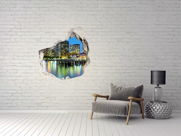 3d fali matrica lyuk a falban New york éjszaka