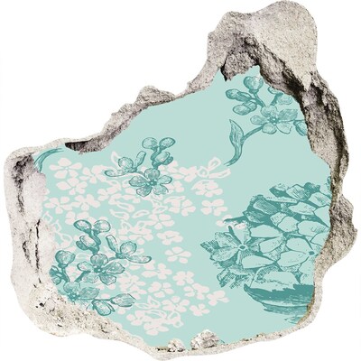 Fali matrica lyuk a falban Lyuk a falon virágos falfestmény