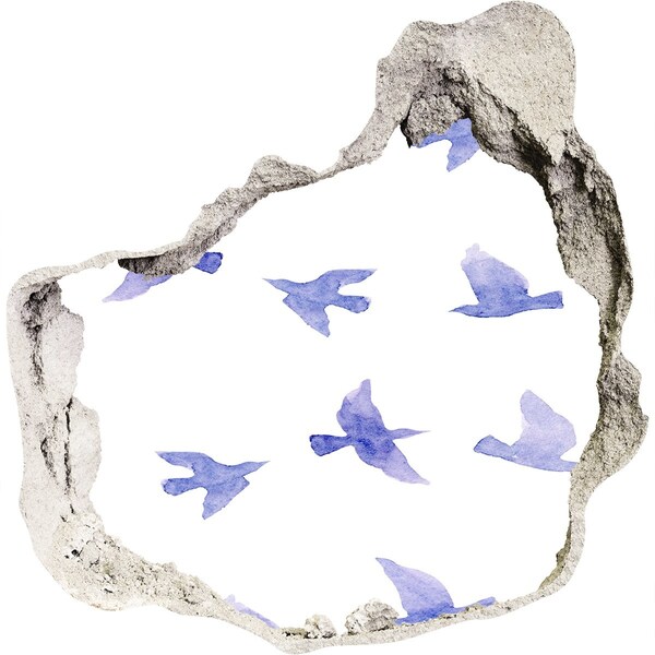 Fali matrica lyuk a falban Ég, madarakkal a falon lévő lyukban