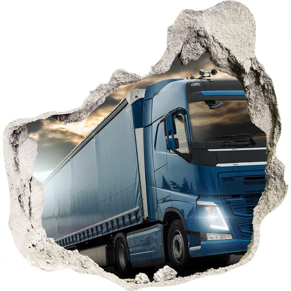 Fali matrica lyuk a falban Úton lévő teherautó