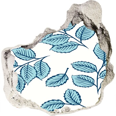 Fali matrica lyuk a falban Zöld levelek a falon a háttérben