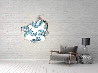 Fali matrica lyuk a falban Zöld levelek a falon a háttérben