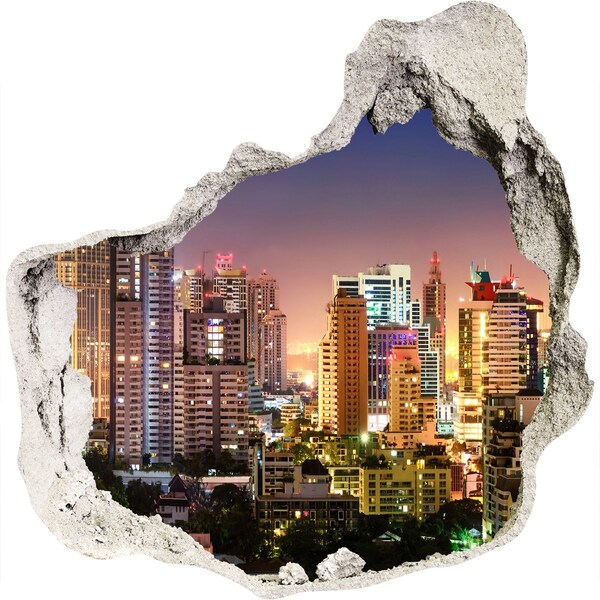 Fali matrica lyuk a falban Bangkok éjszakai