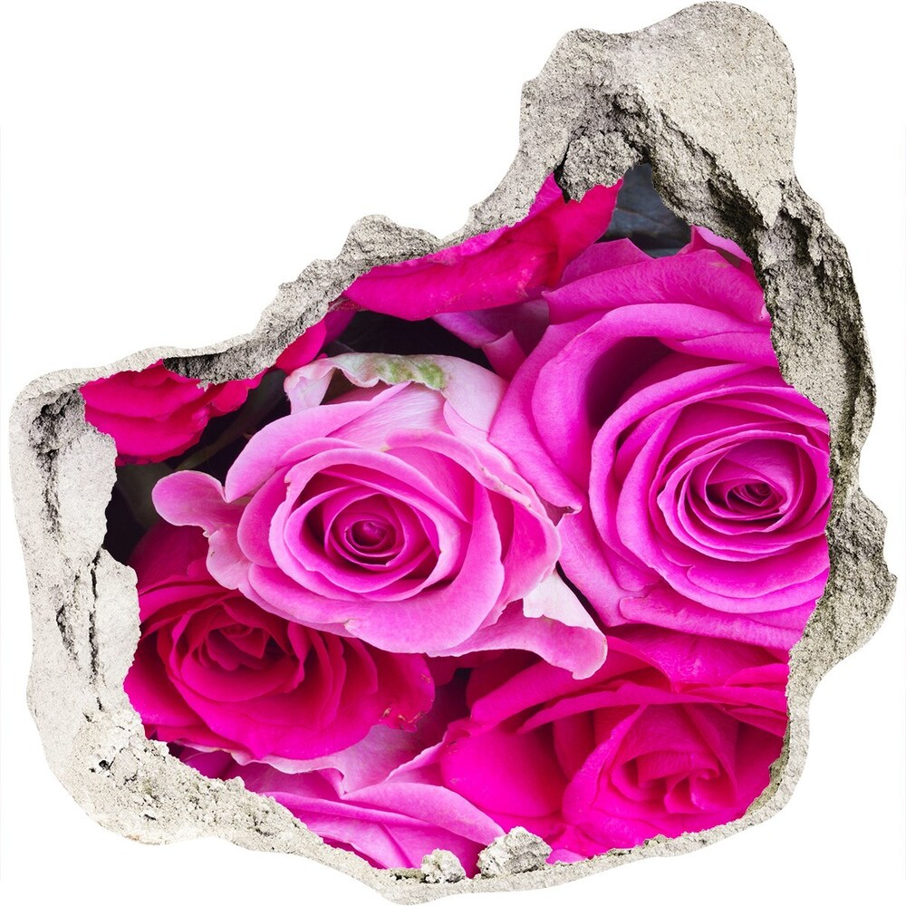 Fali matrica lyuk a falban Egy csokor rózsaszín rózsa