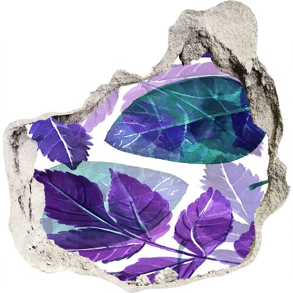 Fali matrica lyuk a falban Zöld levelek egy lyukban a falban