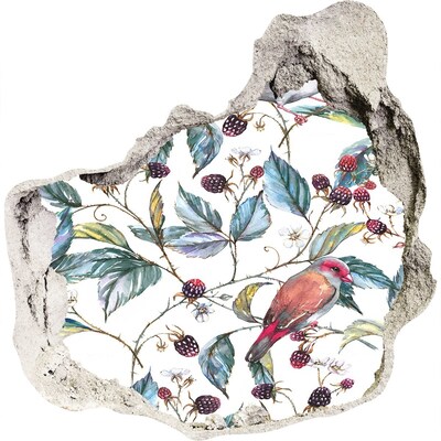 Fali matrica lyuk a falban Egy madár a szeder között