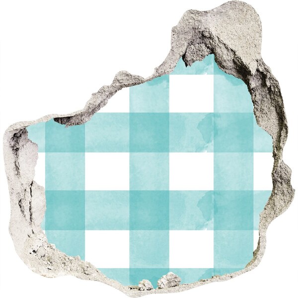 Fali matrica lyuk a falban Egy sérült fal kék ráccsal