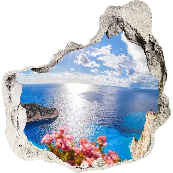 Fali matrica lyuk a falban Kilátás a tenger feletti szikláról