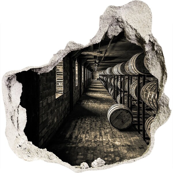 Fali matrica lyuk a falban A hordós pince belseje