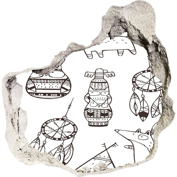 Fali matrica lyuk a falban Etnikai minták a falon háttér