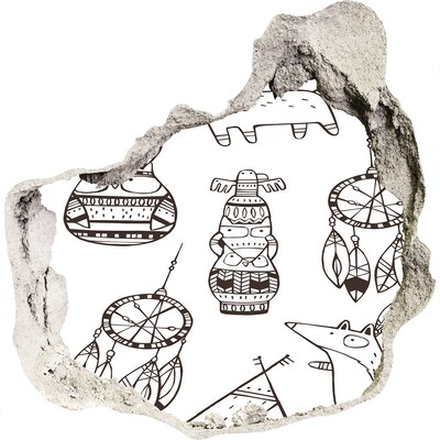 Fali matrica lyuk a falban Etnikai minták a falon háttér